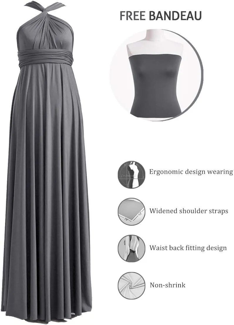 72styles Infinity Dress with Bandeau, Convertible Bridesmaid Dress, Long, Plus Size, Multi-Way Dress, Twist Wrap Dress