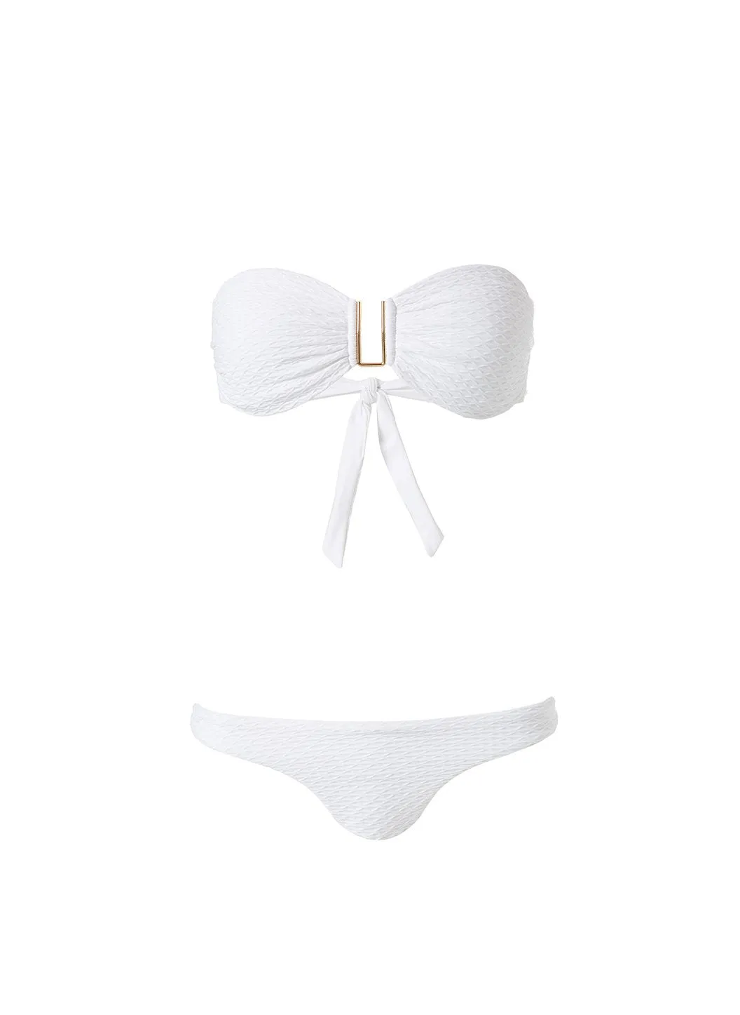 Barcelona White Waves Bikini Top