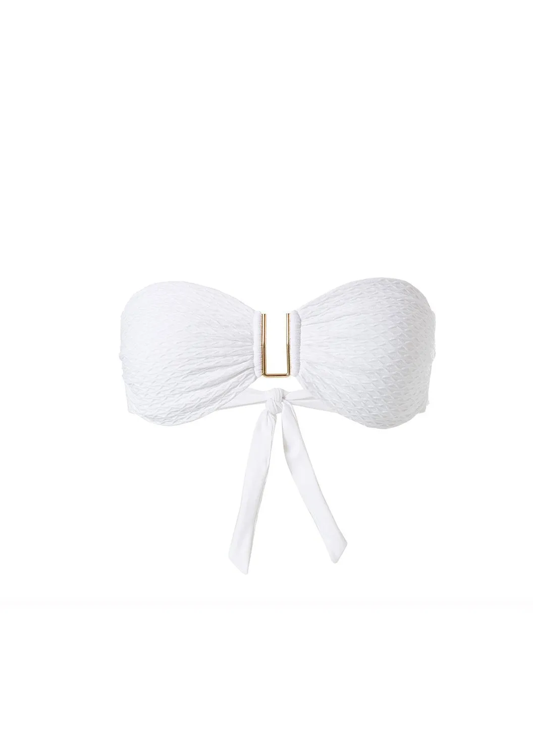 Barcelona White Waves Bikini Top