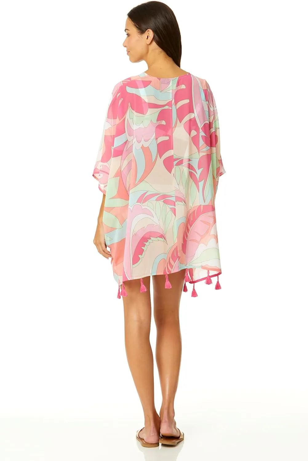 Catalina Women's Standard Printed Sheer Kimono Beach Swimsuit Coverup
