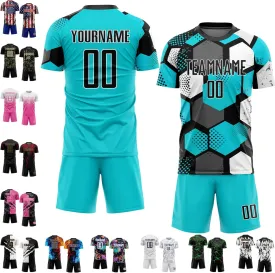 Custom Men Women Youth Soccer Jersey Personalized Boys Soccer Shirts and Shorts with Team Name Number Logo