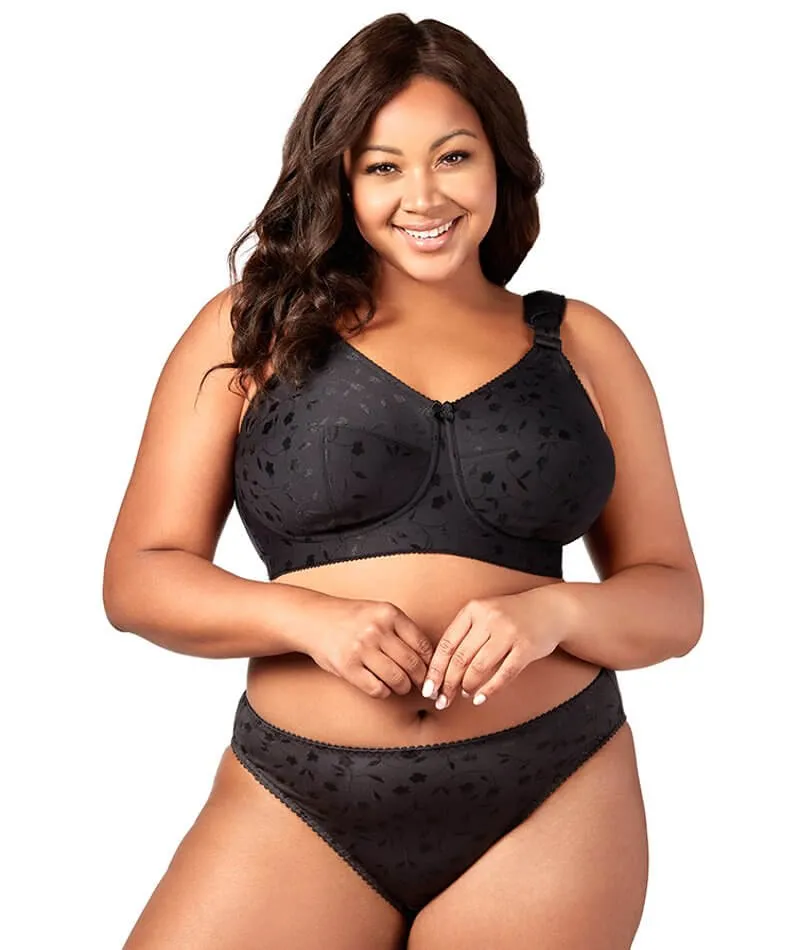 Elila Jacquard Wire-Free Bra - Black