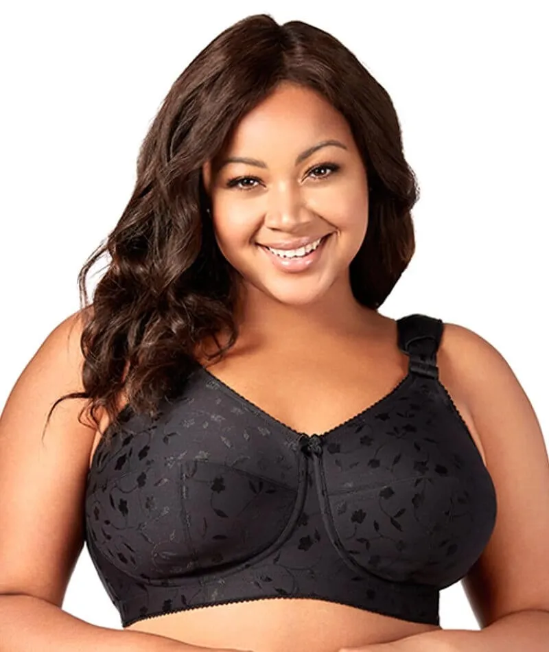Elila Jacquard Wire-Free Bra - Black