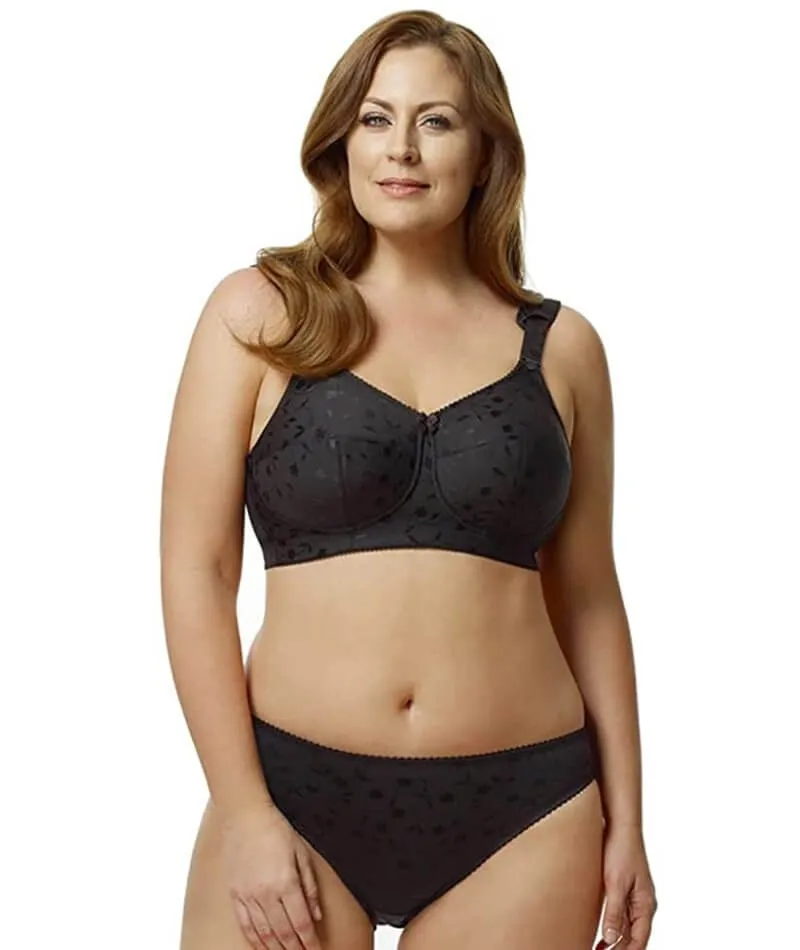 Elila Jacquard Wire-Free Bra - Black