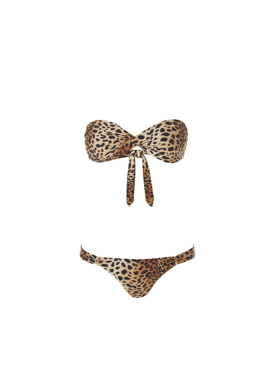Exclusive Martinique Cheetah Bandeau Padded Twist Bikini