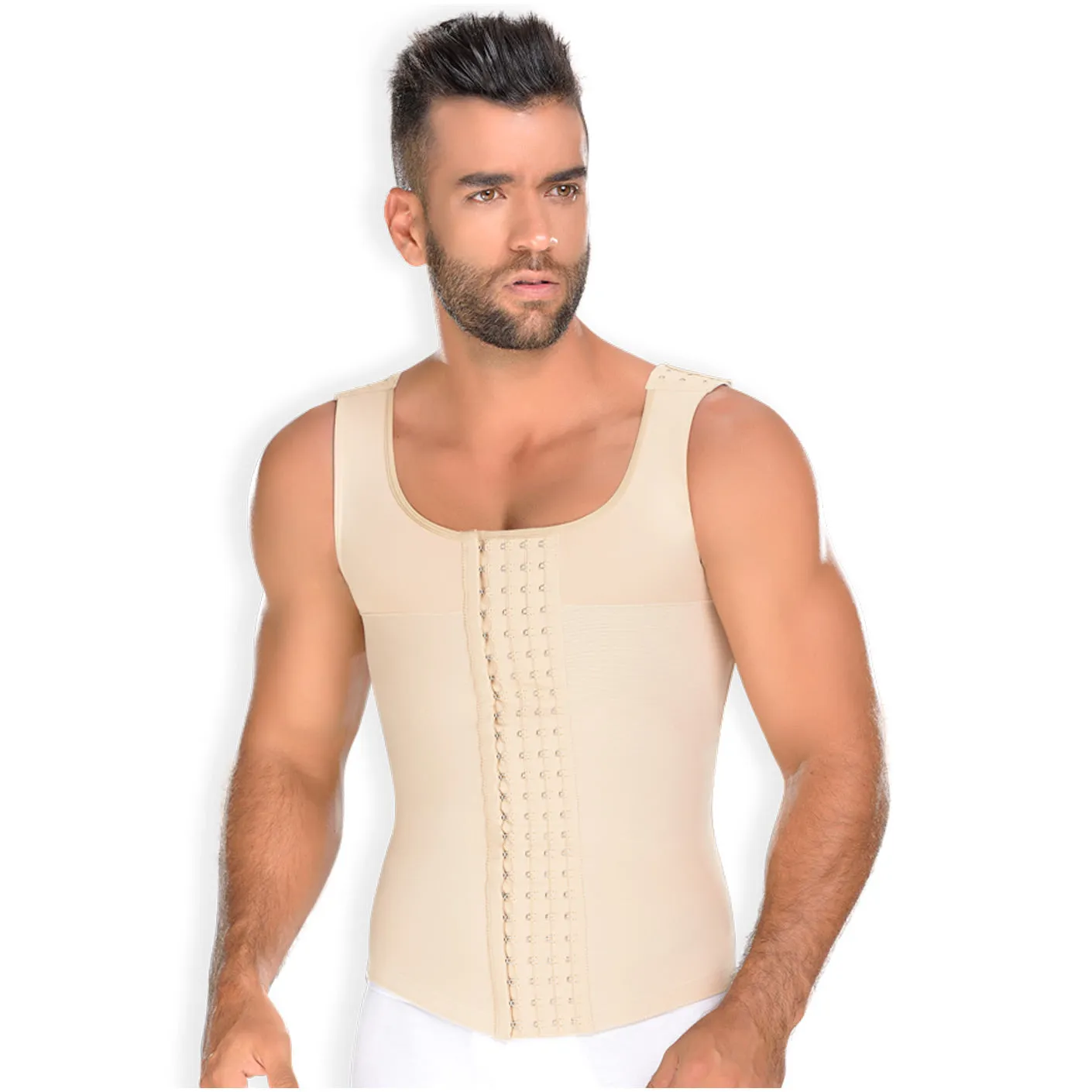 Fajas MYD 0060 Men Compression Vest Shirt Body Shaper Powernet