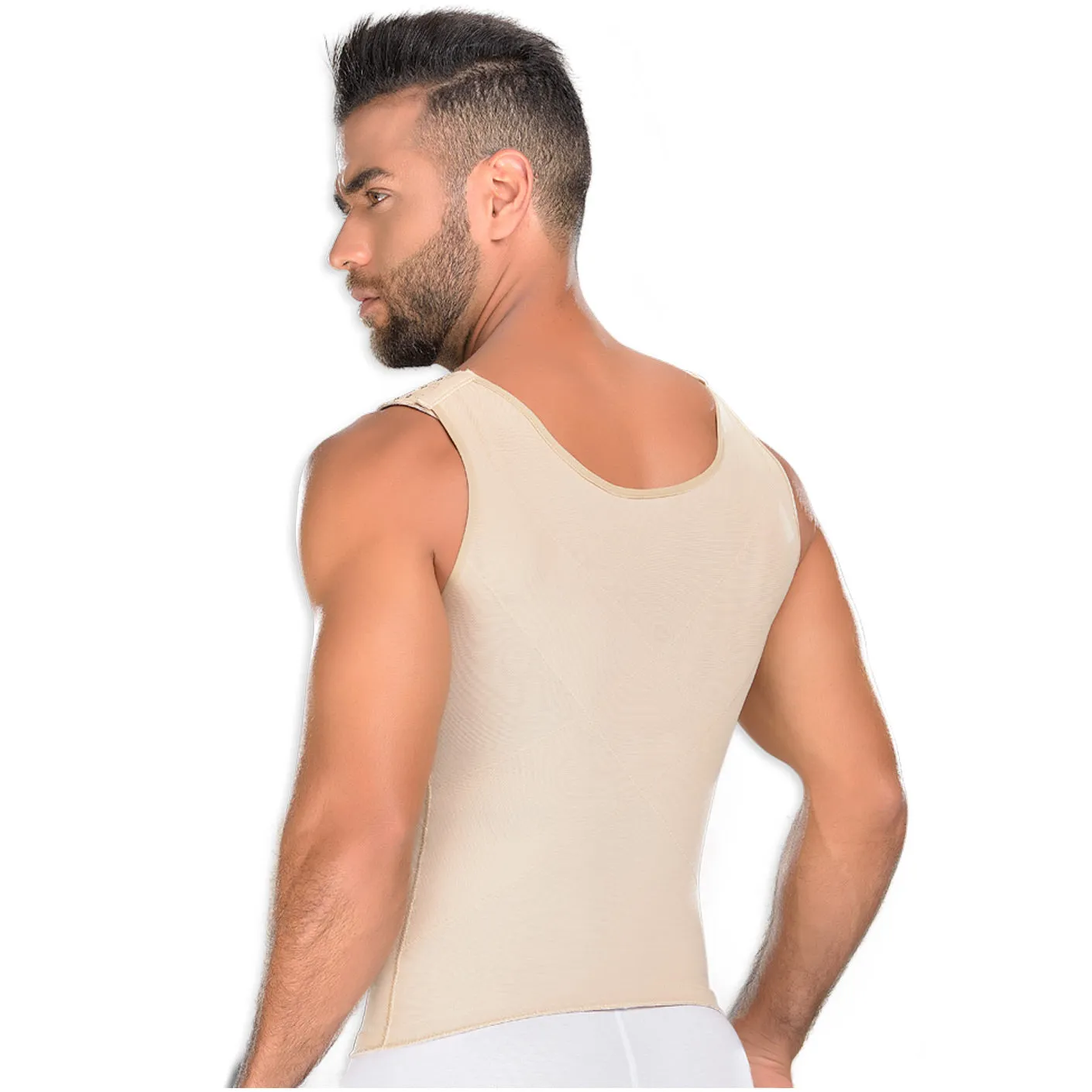 Fajas MYD 0060 Men Compression Vest Shirt Body Shaper Powernet