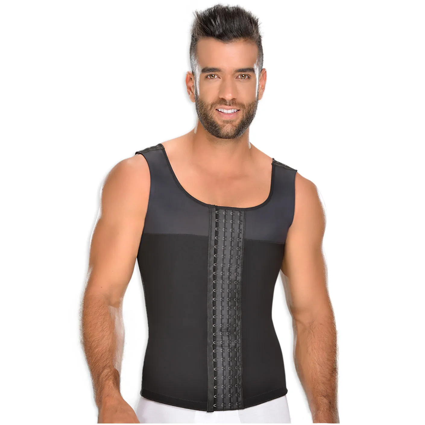 Fajas MYD 0060 Men Compression Vest Shirt Body Shaper Powernet