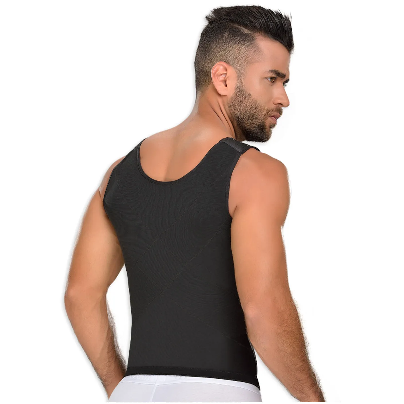 Fajas MYD 0060 Men Compression Vest Shirt Body Shaper Powernet