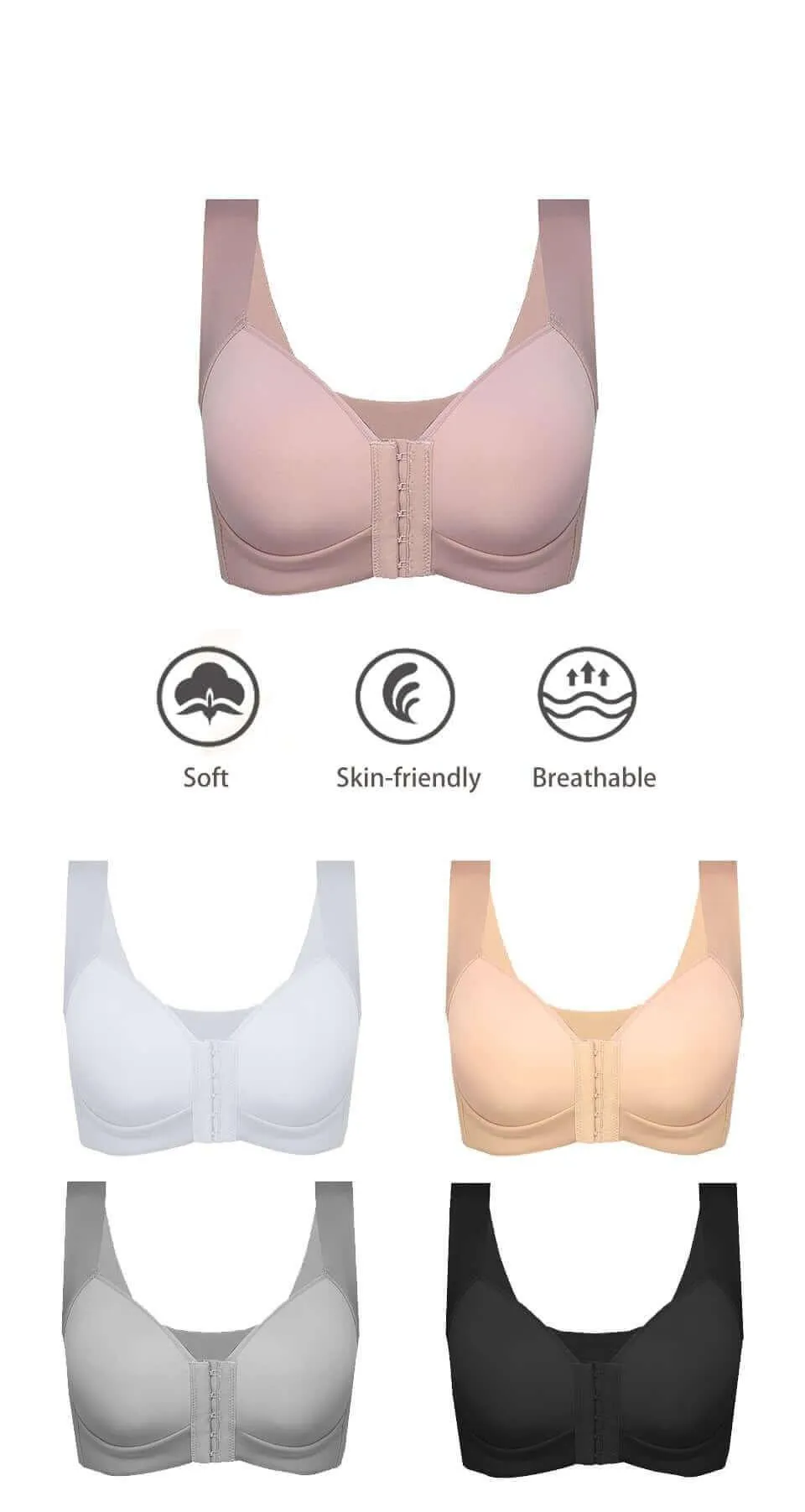Front Fastening Bra - Wire Free!