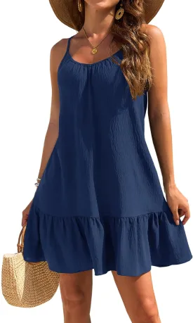Halife Swimsuit Coverup for Women 2025 Vacation Beach Cover Ups Spaghetti Straps Bathing Suit Cover Up Sundress