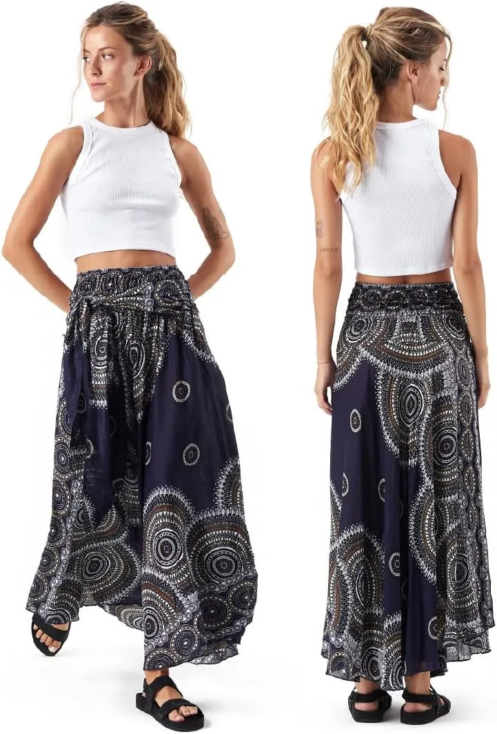 Happy Trunks Long Skirts for Women Boho Clothes for Women Maxi Skirt Hippie Gypsy Bohemian Floral Printed