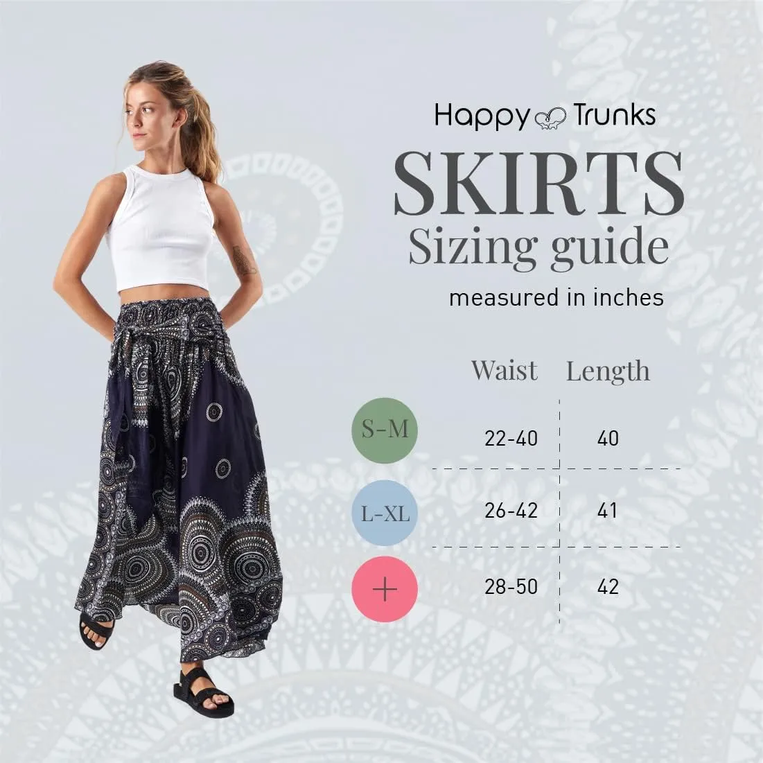 Happy Trunks Long Skirts for Women Boho Clothes for Women Maxi Skirt Hippie Gypsy Bohemian Floral Printed