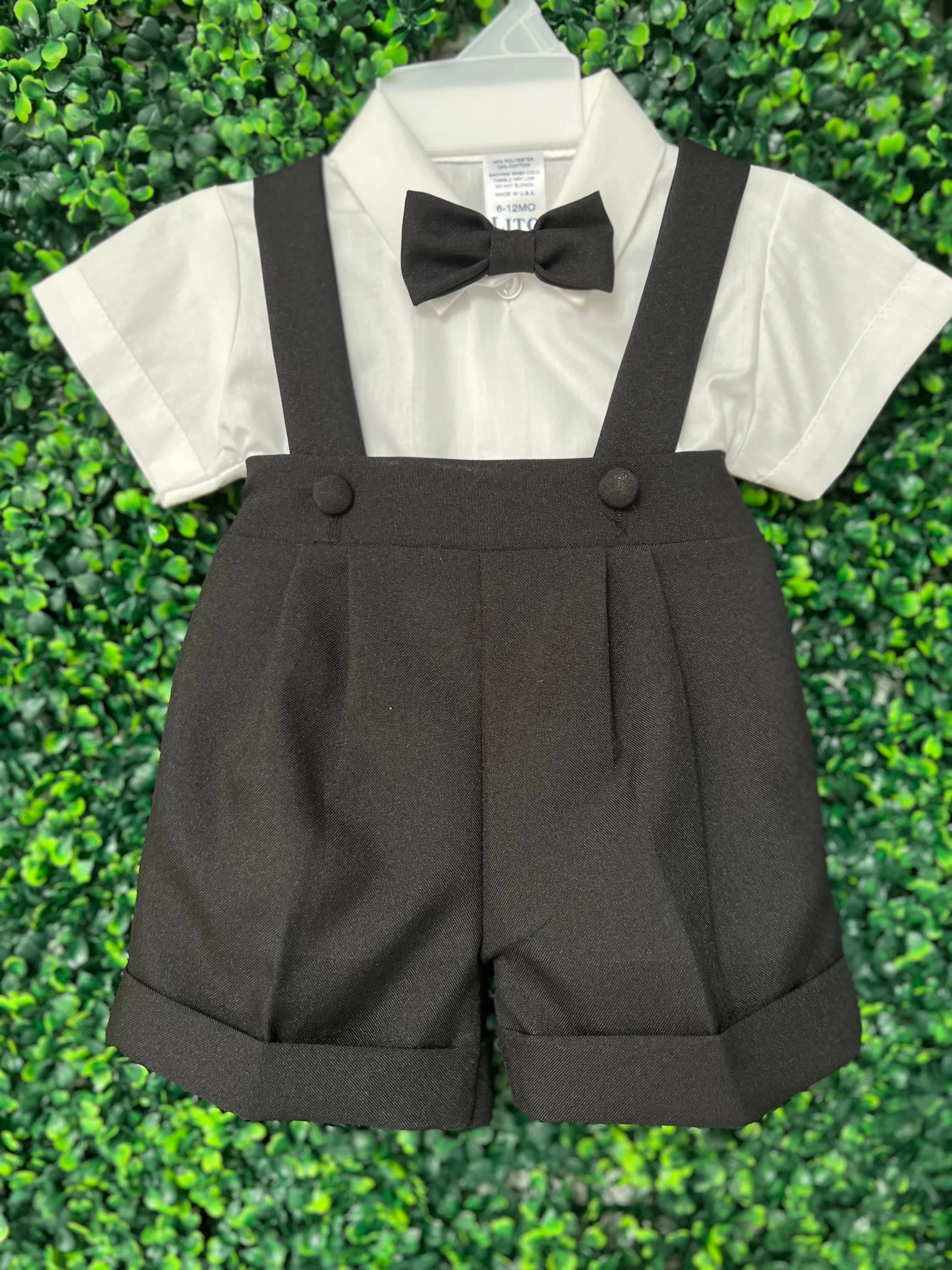 Lito Boys' White and Black Bowtie Outfit 850