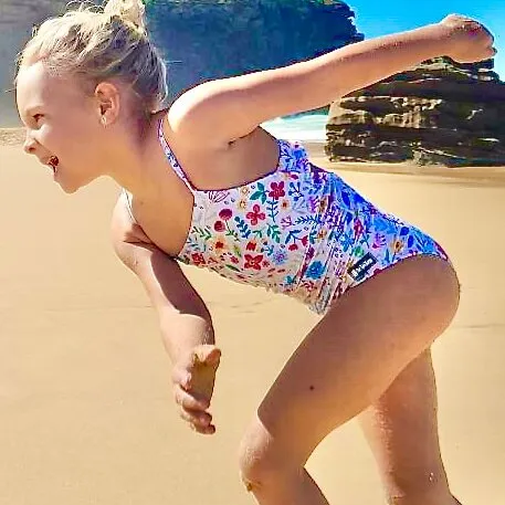 Little Girls Swimsuit | Ditsy Daisy