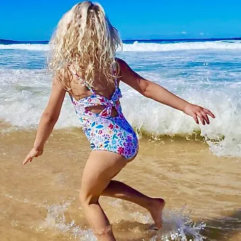 Little Girls Swimsuit | Ditsy Daisy