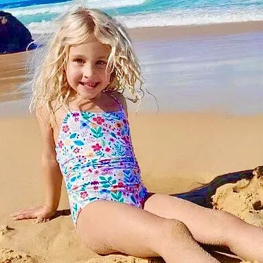 Little Girls Swimsuit | Ditsy Daisy