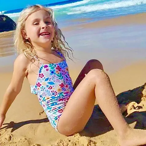 Little Girls Swimsuit | Ditsy Daisy
