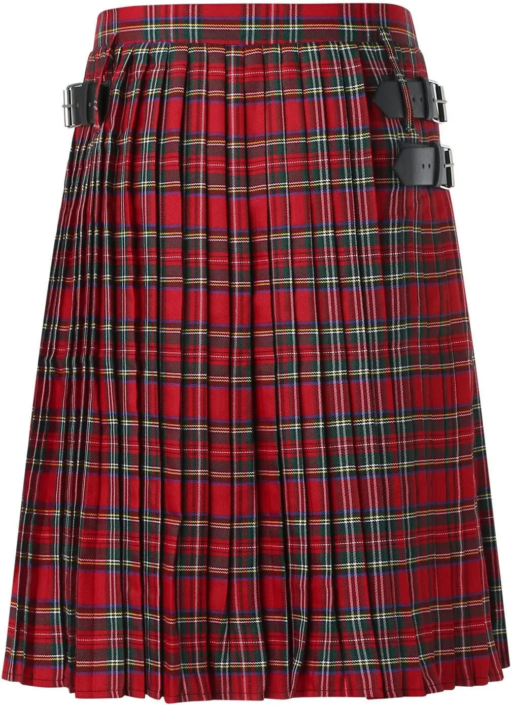 Mens Utility Kilt Scottish Traditional Highland Tartan Kilts High Waist Vintage Buckle Pleated Tactical Shorts