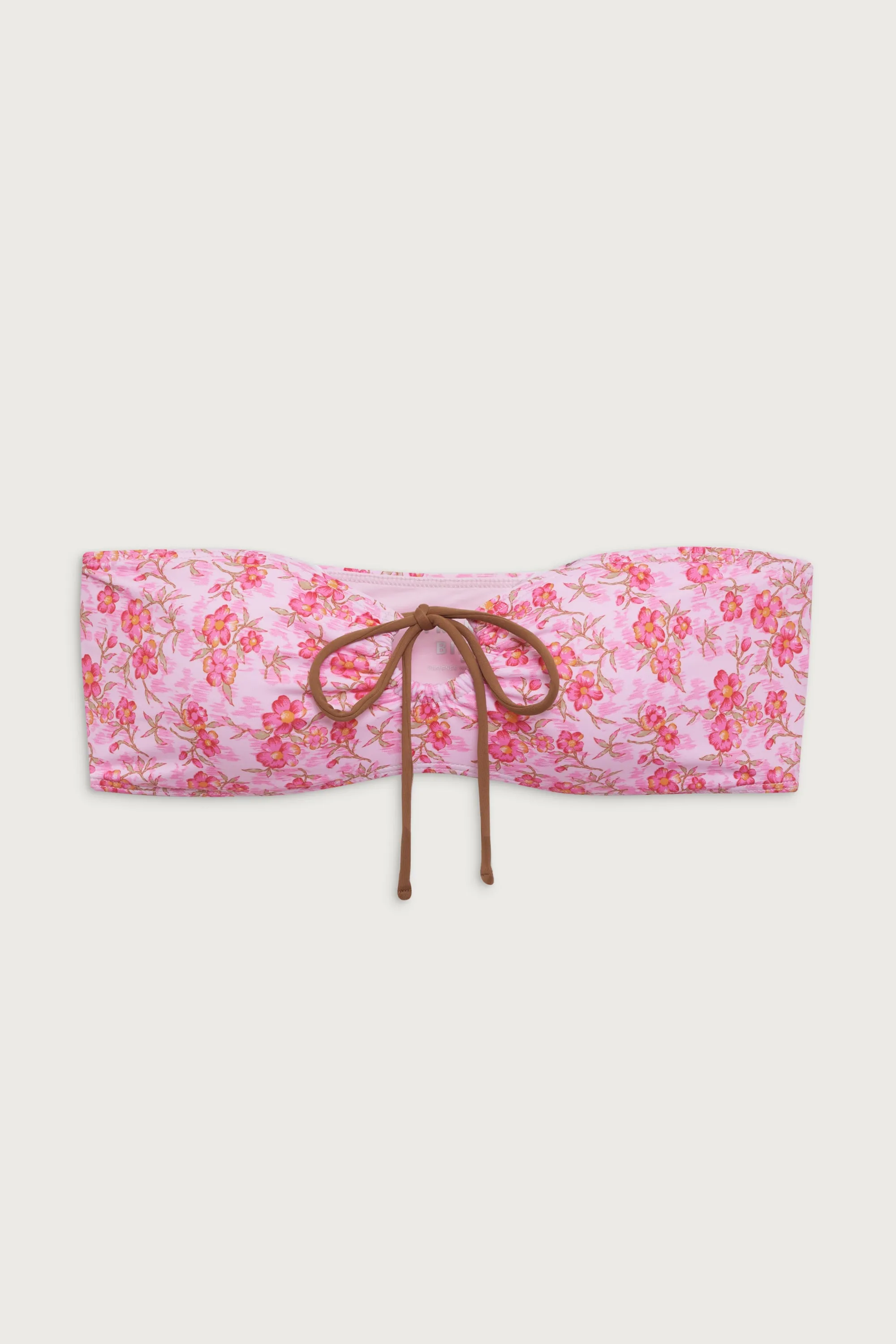 Meredith Floral Bandeau Bikini Top - Watercolor Hibiscus