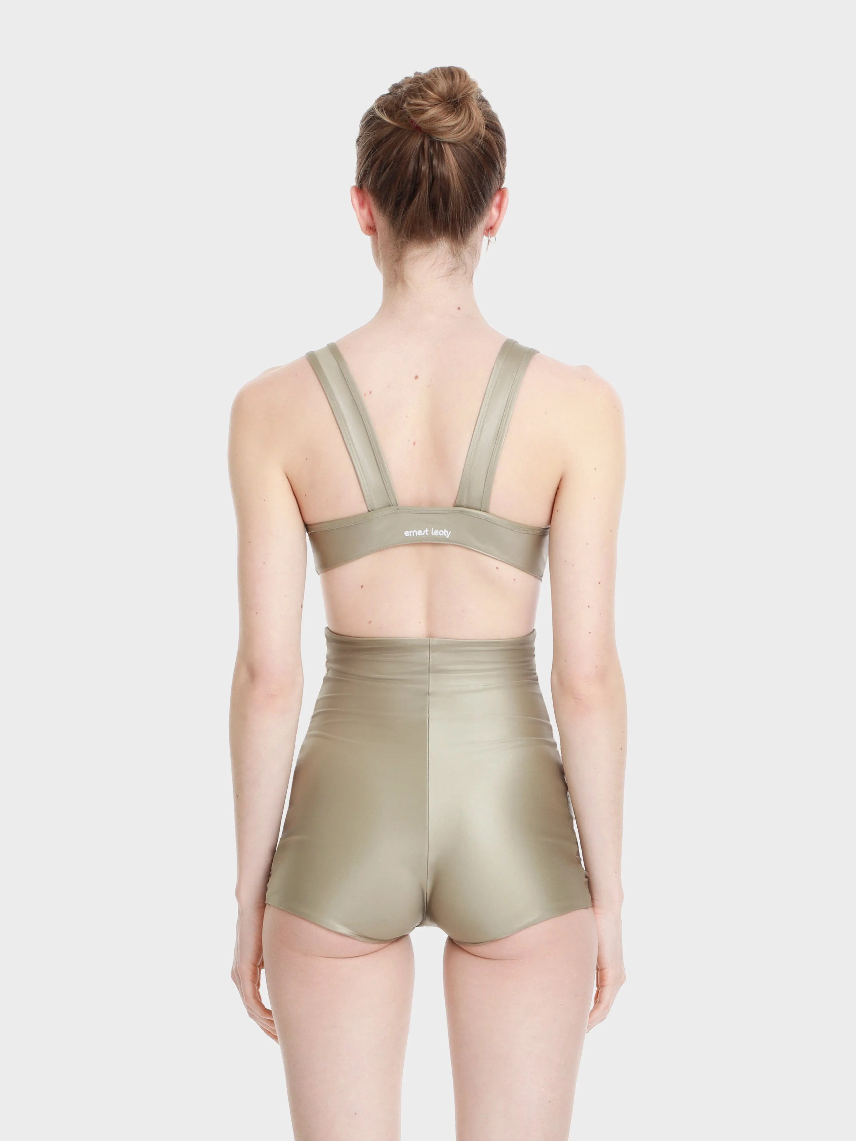 One piece cut out swim skorts