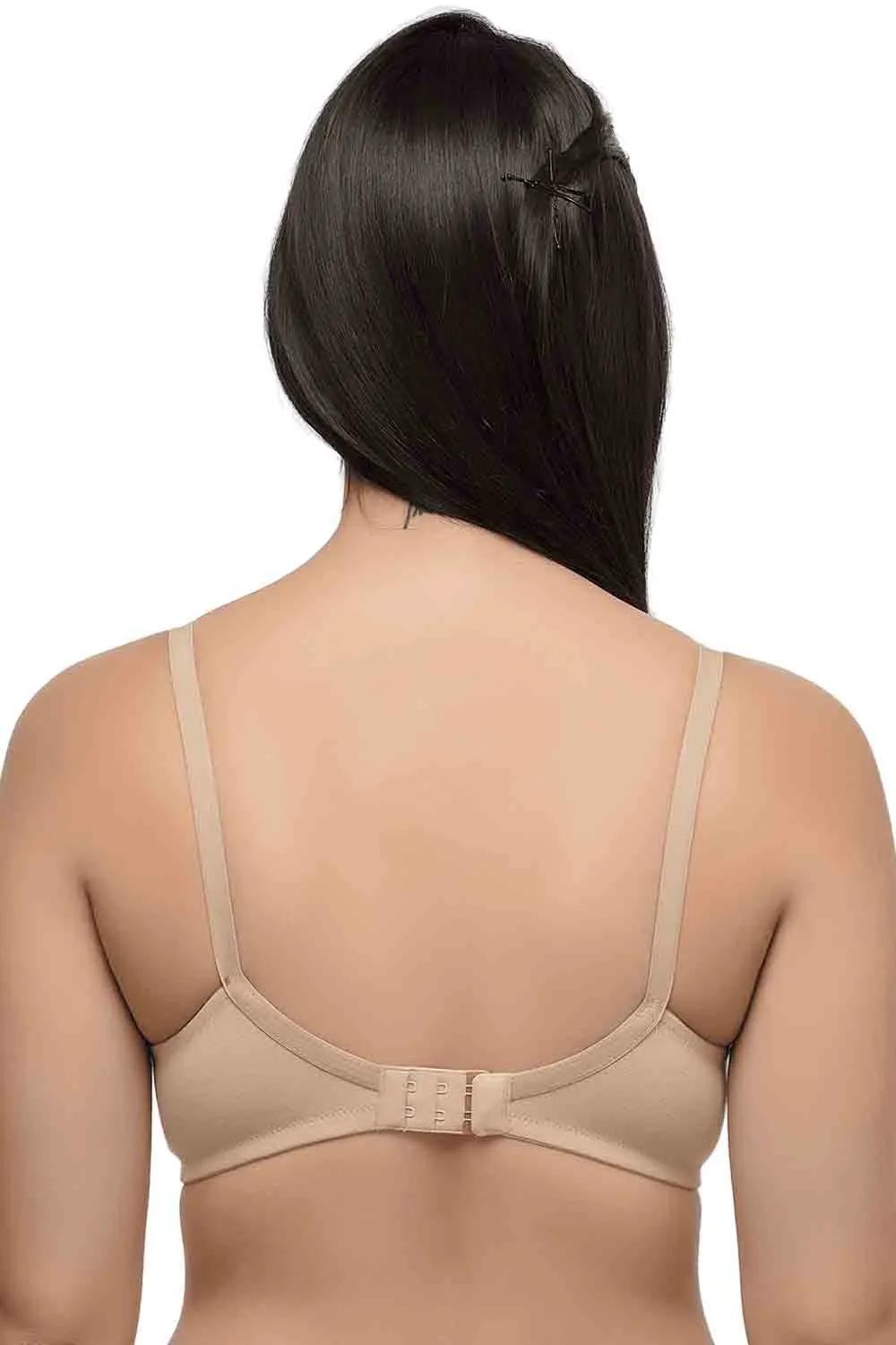 Organic Cotton  Antimicrobial  Seamless Side Support Bra (Pack of 3)-ISB057-Skin_Skin_Pink Lace Print-