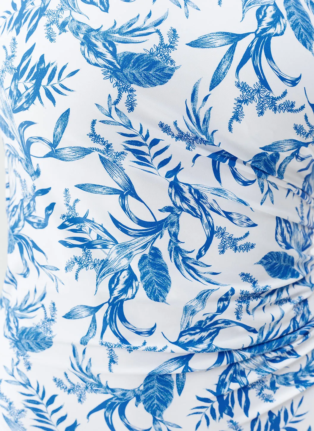 Positano Blue Leaf Bikini Top