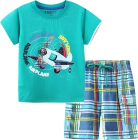 Toddler Boy Clothes Kids Summer Cotton Outfits Shirt Short Sets Size 2-7
