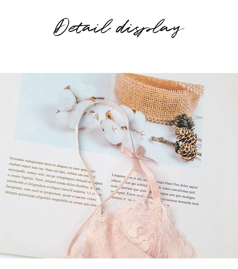VenusFox Light Luxury Sexy Lingerie Sexy Lace Water Soluble Flower Lace Split Skirt Suspender Nightdress