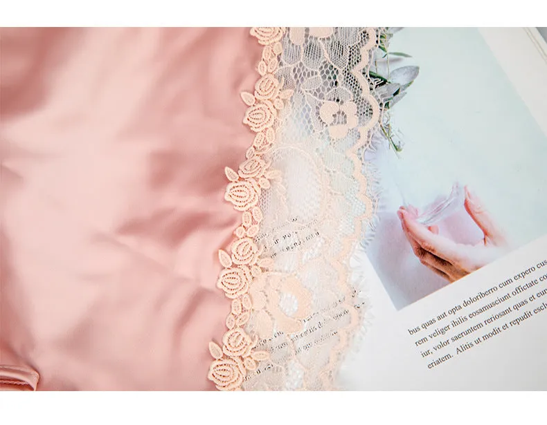 VenusFox Light Luxury Sexy Lingerie Sexy Lace Water Soluble Flower Lace Split Skirt Suspender Nightdress